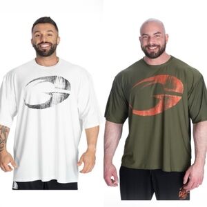 Gasp Green and White oversized mesh iron Tee (bundle)